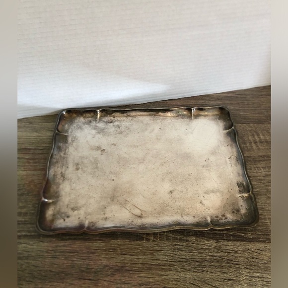 Vtg Silver Tray with Scalloped Edge - Picture 2 of 13
